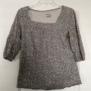 Grey polka dot top